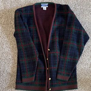Pendleton Tartan Button-Up Cardigan Vintage